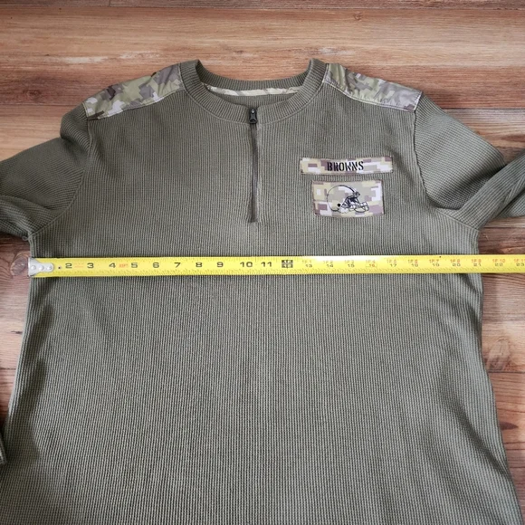 Nike Men's M Olive Cleveland Browns 2021 Salute To Service Henley Long Sleeve - Picture 8 of 13